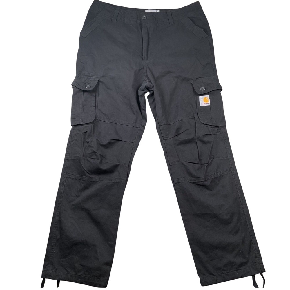 Carhartt WIP Cargo Pants Mens‎ 2XL Black Excellent Ripstop Regular Trousers